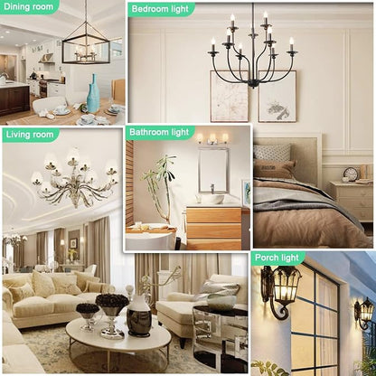comzler E12 LED Bulb Candelabra Base, Type B LED Bulb 60 Watt Equivalen 4000K Natural Daylight B11 Small Base, Chandelier Ceiling Fan LED Light Bulbs 500 Lumens No-Dimmable Pack of 6