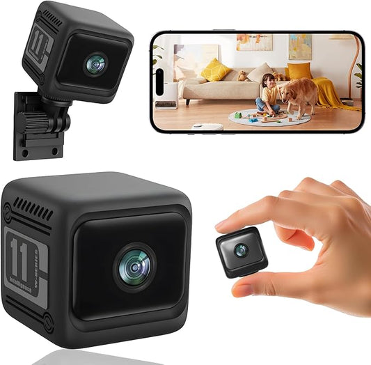 Spy Camera Hidden Camera, 4K Mini Cameras with Motion Detection, for Nanny Cam Wireless Surveillance for Indoor Home and Office Black