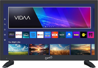 Supersonic SC-1926DVD 19-inch LED Smart HDTV w/DVD Player, 3X HDMI, 1080p, WiFi, USB, AC/DC Compatible for Home, Kitchen, or RV Camper, DC Car Cord Included (SC-1926SDVD –19” Smart TV/DVD Combo)