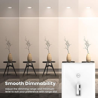 Feit Electric Toggle Dimmer with Light Switch for Dimmable LED Light Bulbs, Single Pole or 3-Way, Wall Plate and Wire Nut Installation Included, DIM/Toggle/2, 2 Pack