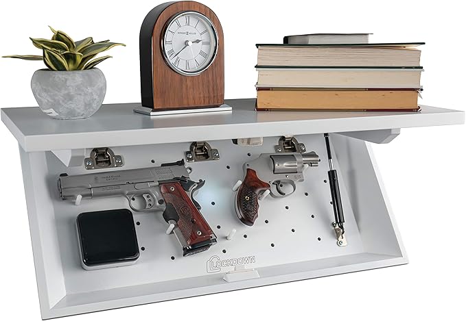 LOCKDOWN In Plain Sight Shelf with Discreet Design, Easy Magnetic Access, Customizable Compartment and PUCK Integration for Home, Business and Security