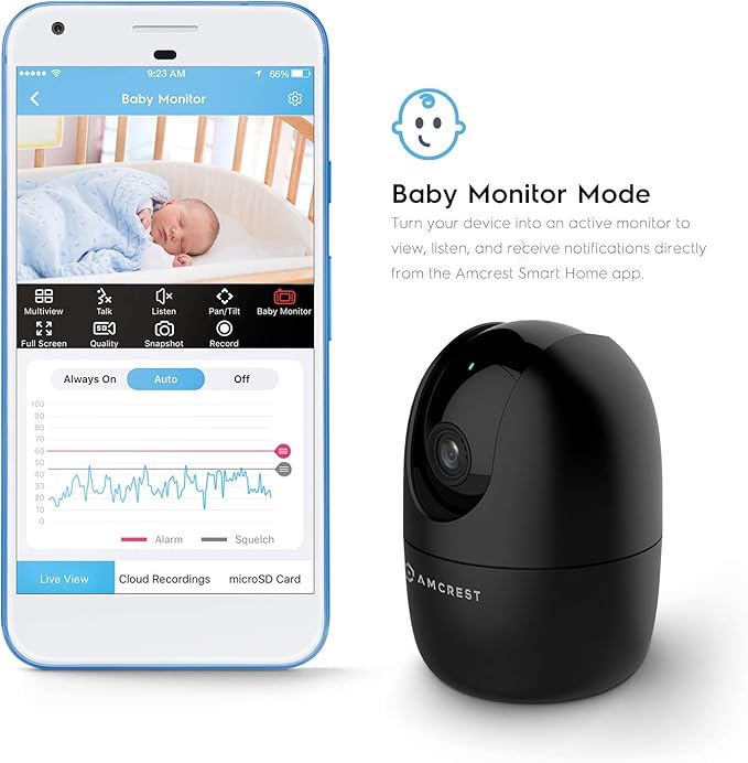 Amcrest 1080P WiFi Camera Indoor, Nanny Cam, Dog Camera, Sound & Baby Monitor, Human & Pet Detection, Motion-Tracking, w/ 2-Way Audio, Phone App, Pan/Tilt Wireless IP Camera, Night Vision (Renewed)