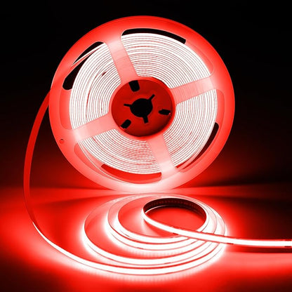 32.8FT/10M Red COB LED Strip Lights, Cuttable LED Tape Lights 3200 LEDs High Bright CRI 93+ Flexible Light Kit for Bedroom, TV Backlight, Mirror, Gaming Room Decor(No Plug)