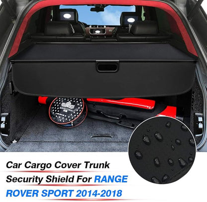Powerty Retractable Cargo Cover for 2014-2019 Land Rover Range Rover Sport, Canvas Texture Trunk Cover Privacy Screen Rear Security Shade for Range Rover Sport Accessories