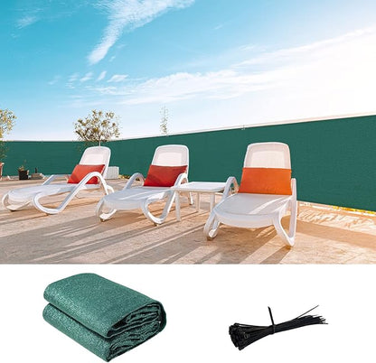 LOVE STORY Custom Size 3'x13' Dark Green Balcony Privacy Screen,UV Block Privacy Fence Screen,90% Shield for Outdoor Pool Garden Apartment Railing