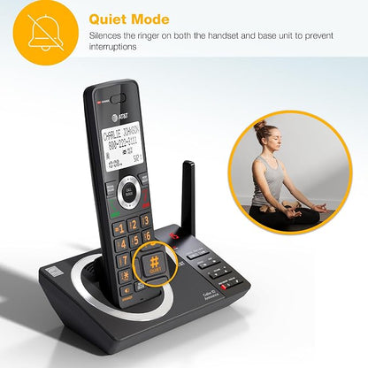 AT&T DECT 6.0 Cordless Expandable Home Phone with Large Display and Big Buttons, Answering Machine, Smart Call Blocker, Extended Range, Caller ID, Speakerphone, Intercom: CL82118 (Charcoal Black)