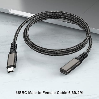 USB C Extension Cable 3.3ft USBC Male to Female Cord Support 4K Video Output, Fast Charge 100W, Data Transfer 10Gbps, USB 3.2 Gen 2 Extender for Thermal Camera, Monitor,Phone, KKY, SSD,Switch,Dock