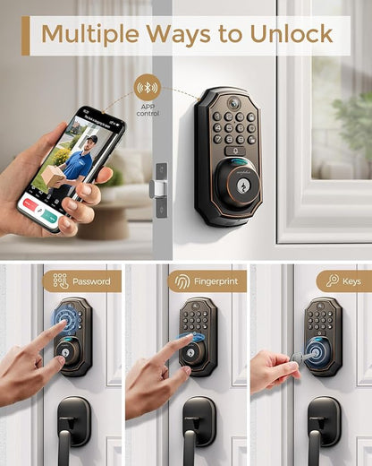 WiFi Smart Lock with Camera, 5-in-1 Keyless Deadbolt for Front Door
