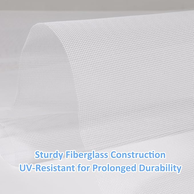 Window Screen Mesh, Fiberglass Window Screen, Screen Door Mesh, Windows Screens and Screen Door Replacement, Patio Screen Mesh (White, 48inches x100feet)