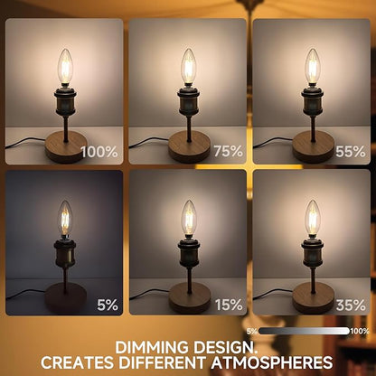 B11 Type B LED Filament Bulb, E12 Base, 6W/60W Equivalent 2700K Warm White – Clear Glass, Dimmable, Ideal for Chandeliers, Wall Sconces & Decorative Lighting, 6-Pack (2700K)