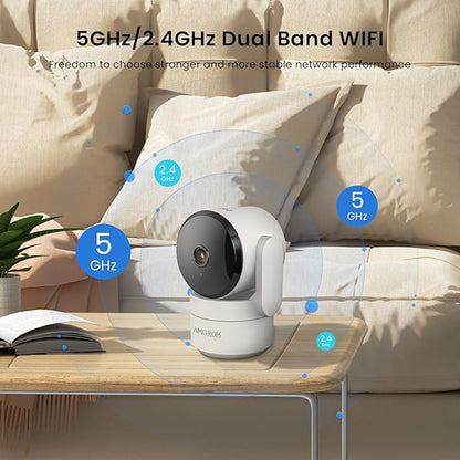 AMOROM 2 Pack 2K Indoor Security Camera Wireless, 360° Pan-Tilt Wi-Fi Pet/Baby Monitor with AI Motion Detection, Night Vision, Phone App, Cloud & SD Storage (5G/2.4G Hz)