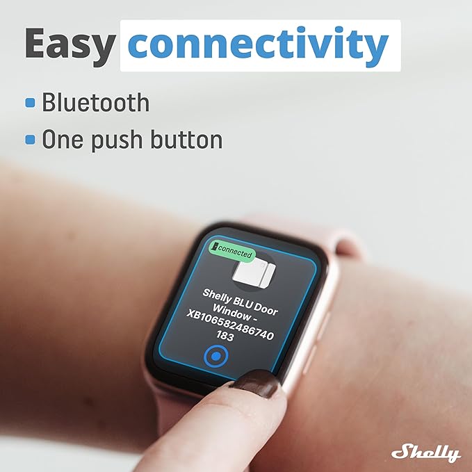 Shelly Blu Door/Window White | Bluetooth Operated Sensor | Home Automation | iOS Android App | Alexa & Google Home Compatibility | Lux and Tilt Angle Measurement | Set Custom Activation Scenes