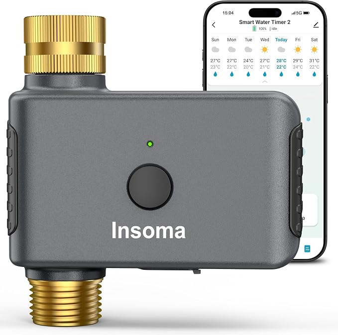 Insoma WiFi Water Timer for Garden Hose, Brass Inlet Outlet