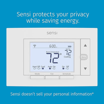Sensi Smart Thermostat, 100 Years Of Expertise, Wi-Fi, Data Privacy, Programmable, Easy DIY Install, Works With Alexa, Energy Star Certified, Mobile App, ST55