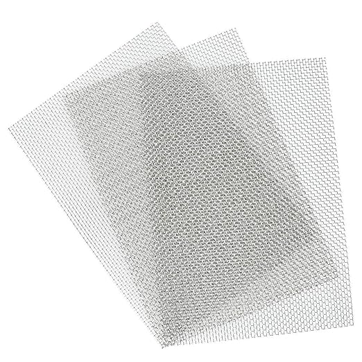 TIMESETL 3 Pcs Stainless Steel Woven Wire 8 Mesh - 12" x 8"(30x21cm) Garden Fence BBQ Wire Mesh Window Screen Mesh