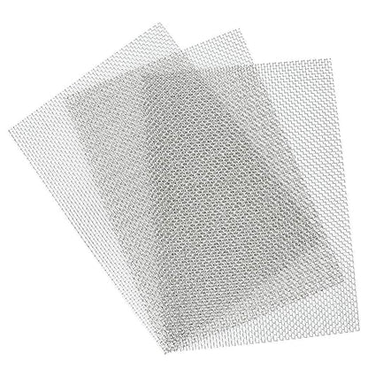 TIMESETL 3 Pcs Stainless Steel Woven Wire 8 Mesh - 12" x 8"(30x21cm) Garden Fence BBQ Wire Mesh Window Screen Mesh