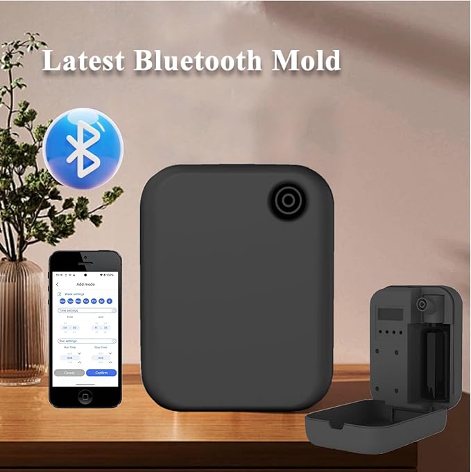 Waterless Essential Oil Diffuser for Home and Commercial Use, Up to 35000 ft³ 160 mL Capacity, Aromatherapy Scent Diffuser for Large Rooms, Smart Scent Air Machine, A1000 (Black)