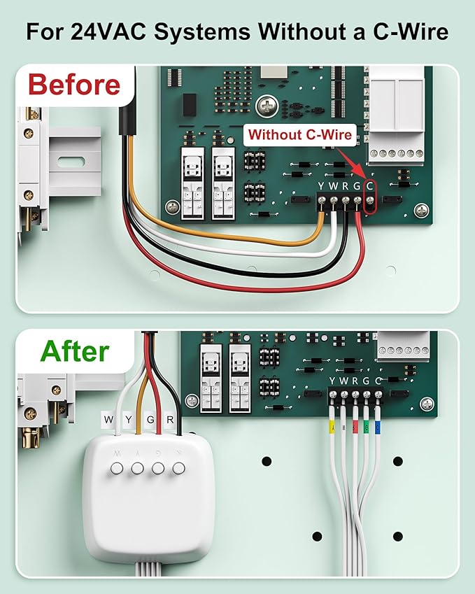 WUKUR Power Extender Kit for ecobee Smart Thermostat Premium, C-Wire Adapter Compatible with ecobee3 Lite, Premium, Enhanced, Essential, Lite, for ecobee4 and Smart Thermostats with Voice Control