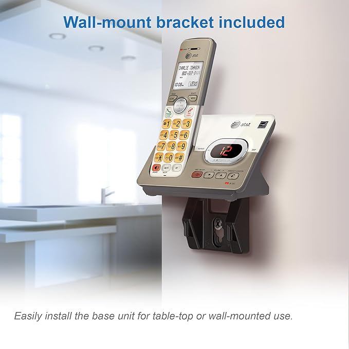 AT&T EL52113 Cordless Phone with Answering System & Extra-large Backlit Keys Light champagne