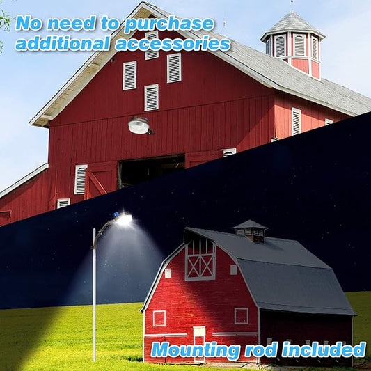 Juyace 2-Pack 18000LM LED Barn Lights, 120W 5000K Each, Dusk to Dawn Outdoor Security Area Lights with Photocells, IP65 Waterproof Adjustable Shoebox Flood Light for Farm Yard Pole Wall Mount