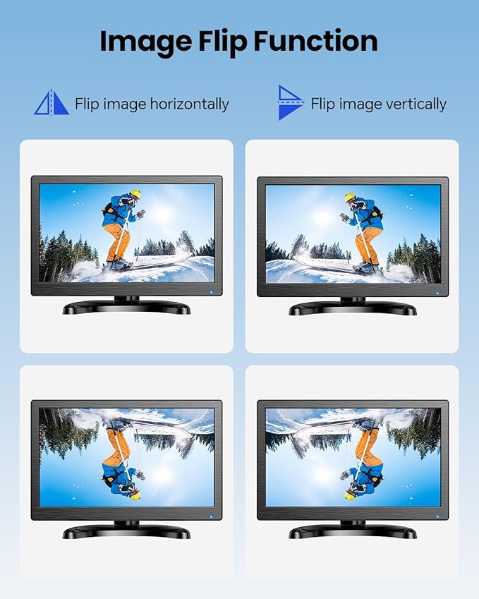Eyoyo CCTV Monitor 12 Inch Small Computer Monitors 1920x1080P Mini LED Display with HDMI VGA AV BNC USB Ports IPS Screen Security Monitor Built in Speaker for Home Office
