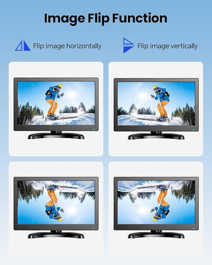 Eyoyo CCTV Monitor 12 Inch Small Computer Monitors 1920x1080P Mini LED Display with HDMI VGA AV BNC USB Ports IPS Screen Security Monitor Built in Speaker for Home Office