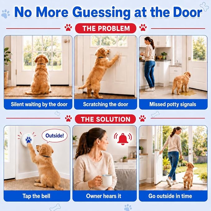 ChunHee Bells for Dog Training to Go Outside - Dog Door Bell with 36 Custom Sounds | Bell for Dogs to Ring to Go Potty | 5 Adjustable Volume(0-115dB) | Teach Puppies to Signal to Go Outside