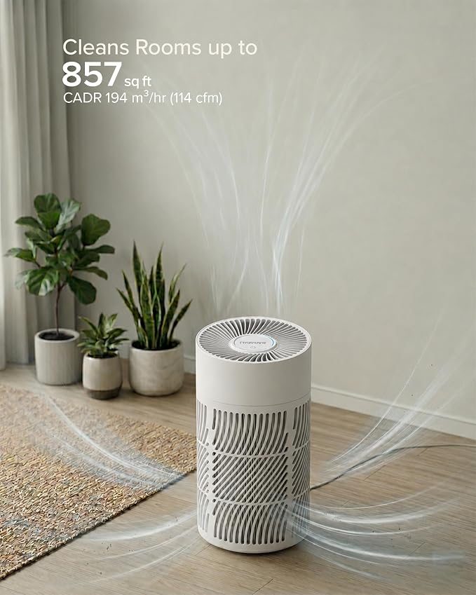 Nuwave OxyPure HEPA Air Purifier for Home Bedroom up to 857 Sq Ft
