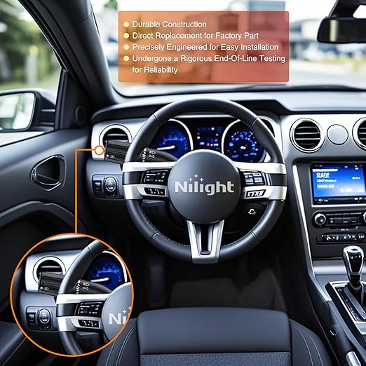 Nilight Turn Signal Switch Compatible with 2010 2011 2012 2013 2014 Ford Mustang Windshield Wiper Multifunction Combination Lever Switches