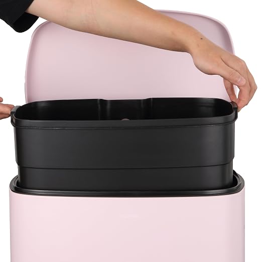 happimess Curtis 8 Gal Step Trash Can Soft Close 25", Blush Pink
