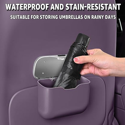 HOLDCY Car Trash Can, Waterproof Multi‑Functional Auto Trash Bin for Door/Console/Seat Back, Universal Vehicle Garbage Can for Car/Truck/SUV Drivers (Purple)