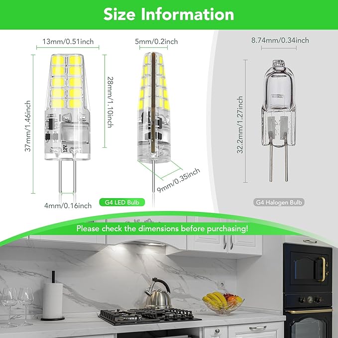 BUBO 5 Pack G4 LED Bulb 2W Equivalent 30W 6000K Daylight 250 Lumens 360°Beam Angle, T3 Halogen Bulb Replacement Landscape Bulbs, AC/DC 12V Led Lights G4 Bi-Pin Base for Outdoor Landscape Lighting