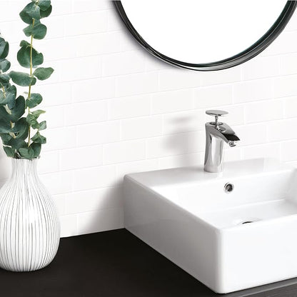 Smart Tiles Peel and Stick backsplash, Subway Pure White, 11.55"x8.38" | Pack of 5 (2.8 sq ft), Glossy, Heat/Moisture Resistant, Low VOC, Kitchen/Bathroom, Renter Friendly, Made in Canada