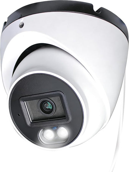Sinis 4K 8MP PoE Camera, Full Metal Turret Security IP Camera Outdoor Indoor Wired, AI Human Motion Detection, 100FT Smart Dual Light Color Night Vision, Built-in Mic, Waterproof, Work with NVR