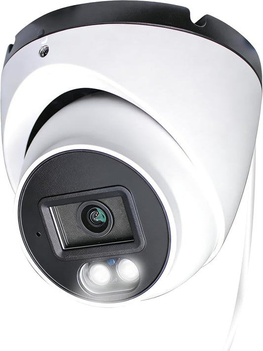 Sinis 4K 8MP PoE Camera, Full Metal Turret Security IP Camera Outdoor Indoor Wired, AI Human Motion Detection, 100FT Smart Dual Light Color Night Vision, Built-in Mic, Waterproof, Work with NVR