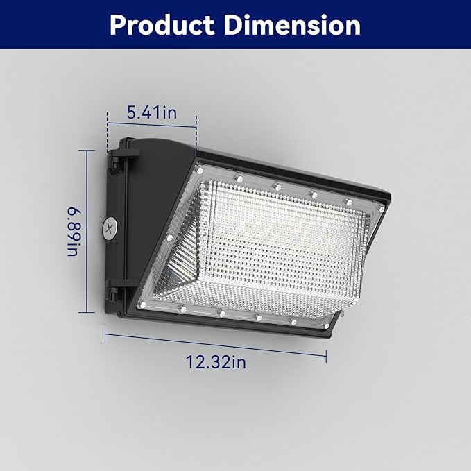 LED Wall Pack Light 120W, 18000LM 5000K Daylight, Outdoor Lighting with Dusk-to-Dawn Photocell, LED Wall Pack for Parking Lot, Warehouse, Yard, ETL Listed (120W - 1P)