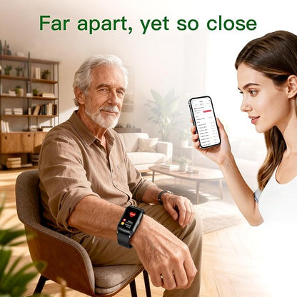 Fall Detection Smart Watch for Seniors with GPS Tracking, SOS Alert & HD Video Call, Waterproof Fitness Tracker for Dementia/Alzheimer’s, 4G Safety (Casual, Black)