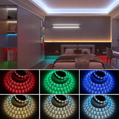 BTF-LIGHTING RGBCCT LED Strip UL Listed 16.4ft 60LED/m 300LED DC12V IP30 | Black LED Tape 12mm wide 5 Colors in 1 RGB+Dimmable Tunable Color Temperature 2700K-6500K for Decor(No Adapter or Controller)
