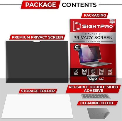 SightPro Magnetic Privacy Screen for MacBook Pro 16 Inch (2021-2026, M1, M2, M3, M4, M5, Pro, Max) Patented Removable Laptop Privacy Filter Shield and Protector