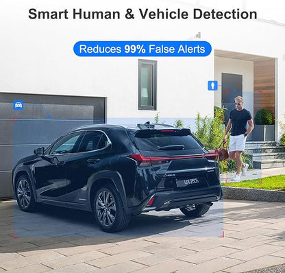Anpviz 4k 8MP Wired Dual Lens PoE IP Camera, 180° Panoramic Security Camera Outdoor with Strobe Red & Blue Light and Audio Alarm, Smart Dual Light, Human/Vehicle Detection, 2 Way Audio, IP67(H Series)