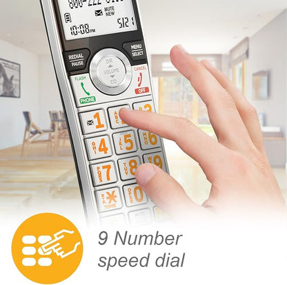 AT&T CL84307 Dect 6.0 Expandable Corded/Cordless Phone with Smart Call Blocker, Silver/Black with 3 Handsets (Pack of 2)