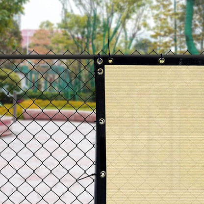 iCover 6x50ft Privacy Screen Fence, Outdoor Fencing Panels, Garden Windscreen Mesh Shade Sail Net Barrier, Fence Privacy Screen Reinforced Bindings and Brass Grommets Cable Zip Ties, Tan