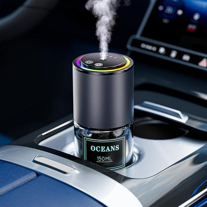 Car Air Freshener Diffuser,Smart Car Air Freshener 150ml Capacity for 6 Months,RGB Music Syncing Light,Auto On/Off,Suitable for Cars,Offices (Ocean)