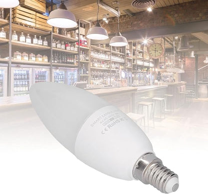 FTVOGUE LED Candelabra Bulbs 5W E14 AC 85V-265V Smart Lamp Bulb APP Remote Control, Bulb