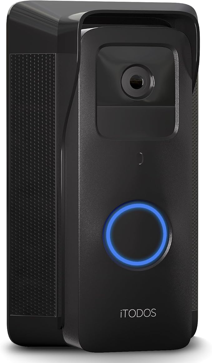 iTODOS Solar Charger for Blink Video Doorbell,Solar Power Bank Mount,Continuously Supply Power to The Doorbell,IPX7 Waterproof-(Not for Blink Video Doorbell 2nd Gen)-13200
