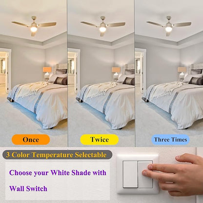 M 3 Color Temperature LED Light Bulb A19 2700K-5000K-4000K,3CCT Color Changing Light Bulbs,Energy Saving 9W(60W Equivalent) LED Bulb,810LM,e 26 Base for Bedroom,Living Room,4 Pack