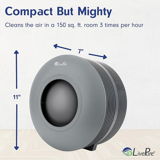 LivePure Capri Series Tabletop Air Purifier, Graphite