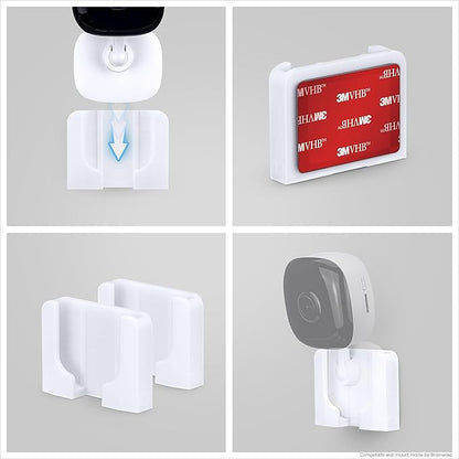Wall Mount for Kasa KC100, KC105, EC60 (2 Pack), Adhesive Holder for TP Link Smart Spot Camera, Installs in Minutes, No Mess Hanger Bracket by Brainwavz (White)