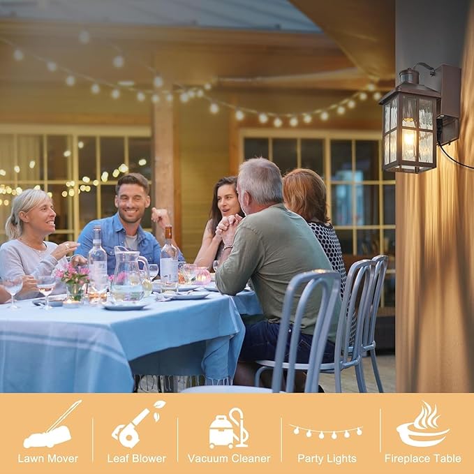 Porch Lights with GFCI Outlet with Remote,Dusk to Dawn Motion Sensor Outdoor Light, Upgraded 4 Lighting Modes Exterior Fixture Waterproof Outside Lights for House Patio Garage