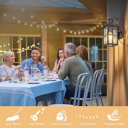 Porch Lights with GFCI Outlet with Remote,Dusk to Dawn Motion Sensor Outdoor Light, Upgraded 4 Lighting Modes Exterior Fixture Waterproof Outside Lights for House Patio Garage